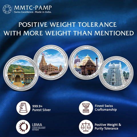 80 gm Silver Char Dham Coin Set (20.0 gms x 4)