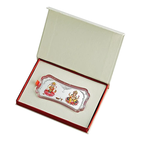 50 gm Silver 999.9 Minted Bar Stylized Laxmi Ganesh Color